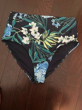 Old Navy Swim Bottom with Blue & Teal Floral Print